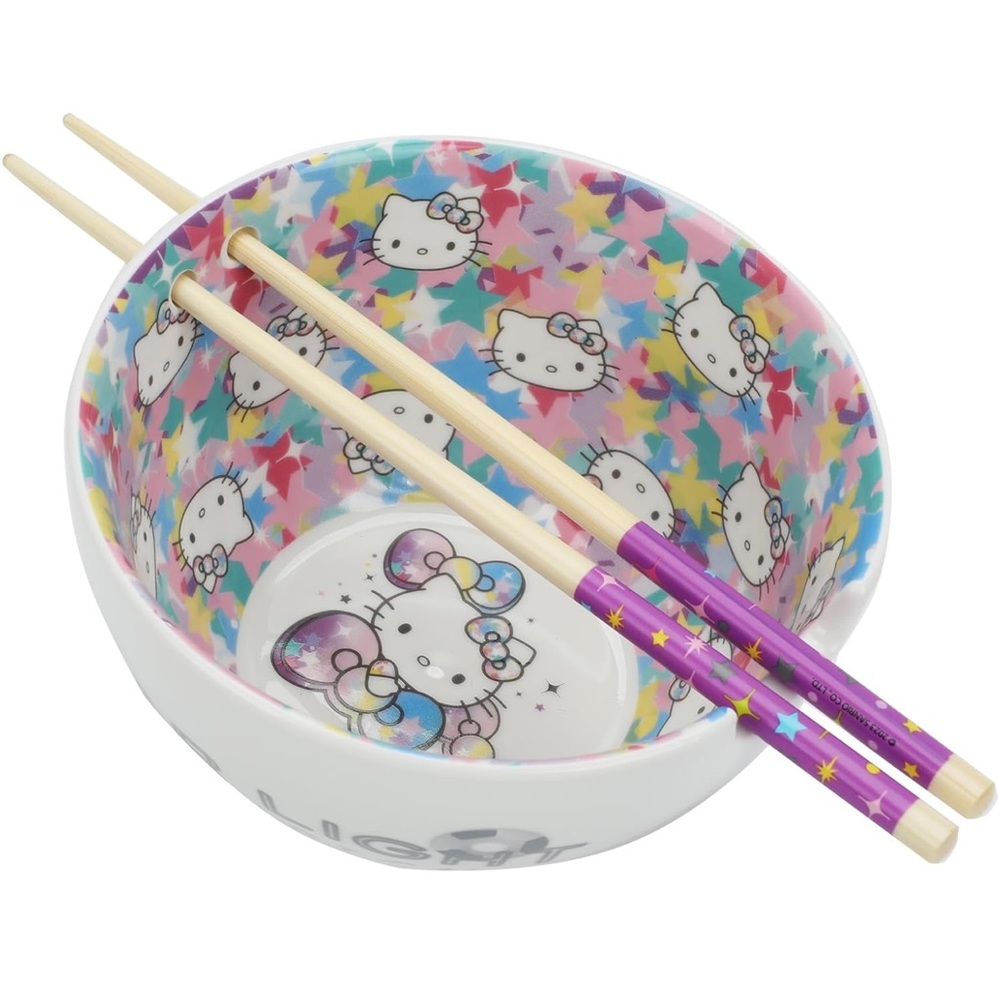 Sanrio Hello Kitty Chopstick Bowl - White and Blue - Picture 3 of 10